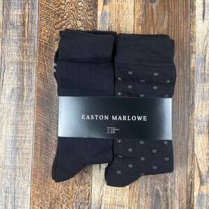 EASTON MARLOWE Men's Shoe Size 10-13 Black White Cotton Polyamide Elastane 6PK
